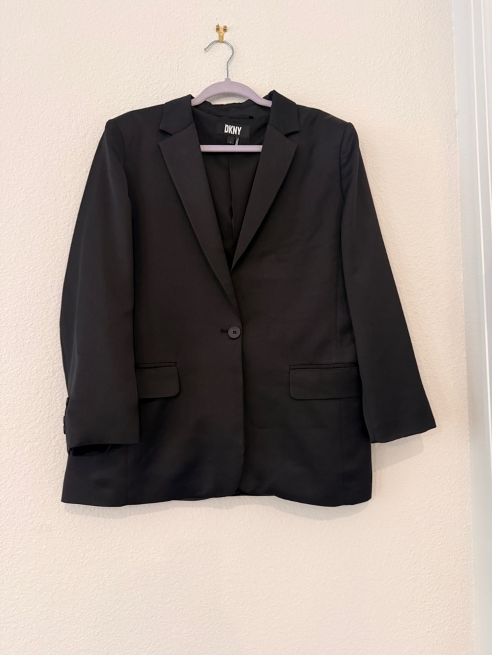 DKNY Black Blazer with White Logo Label